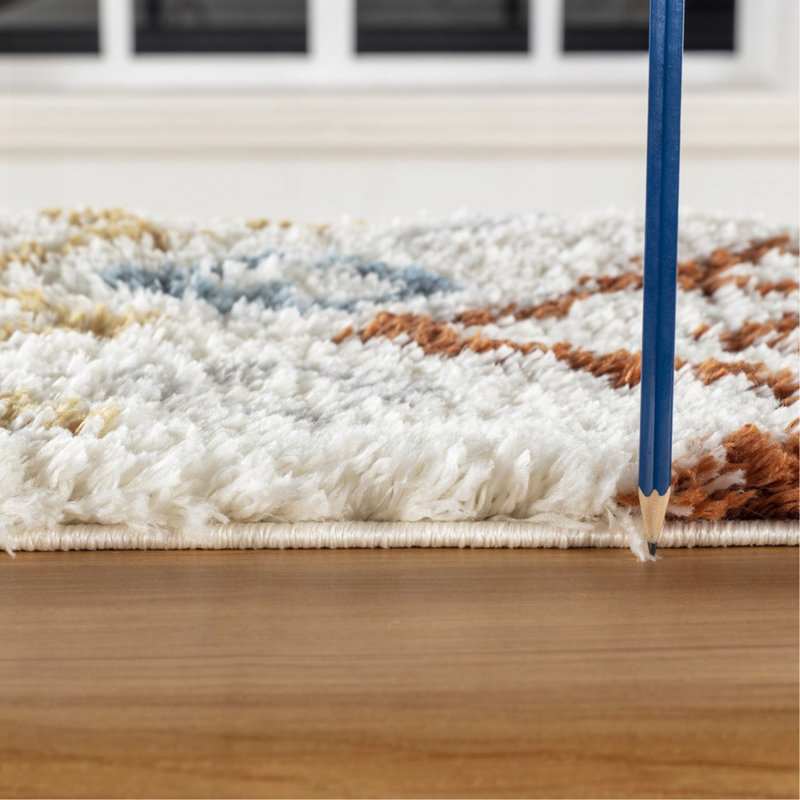 Tapis ivoire à poils longs, Rectangle 7 pi 10 po x 9 pi 10 po