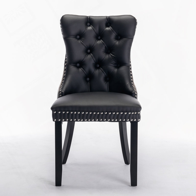 Chaise rembourrée en polyuréthane et velours, Noir/gris