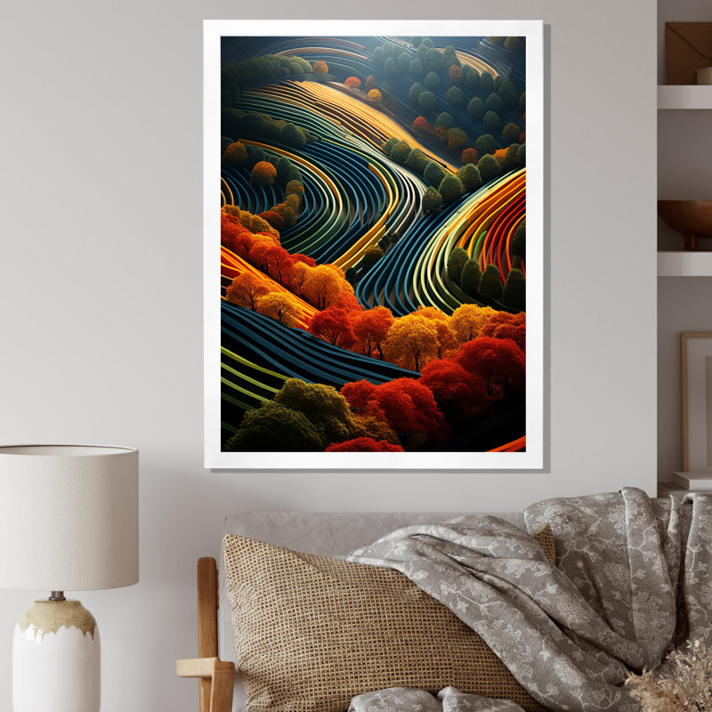 «Scenic Contemporary Vineyard I», reproduction sur toile, Cadre photo blanc, H 40 po x l 30 po x P 1,5 po