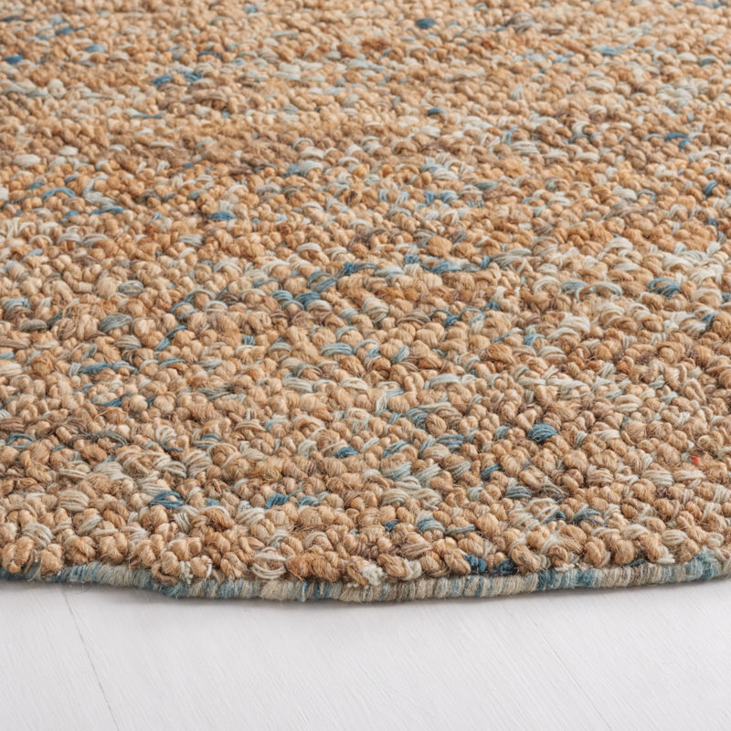 Stetson Hand Woven Jute/Wool Rug in Light Brown, Round 6'