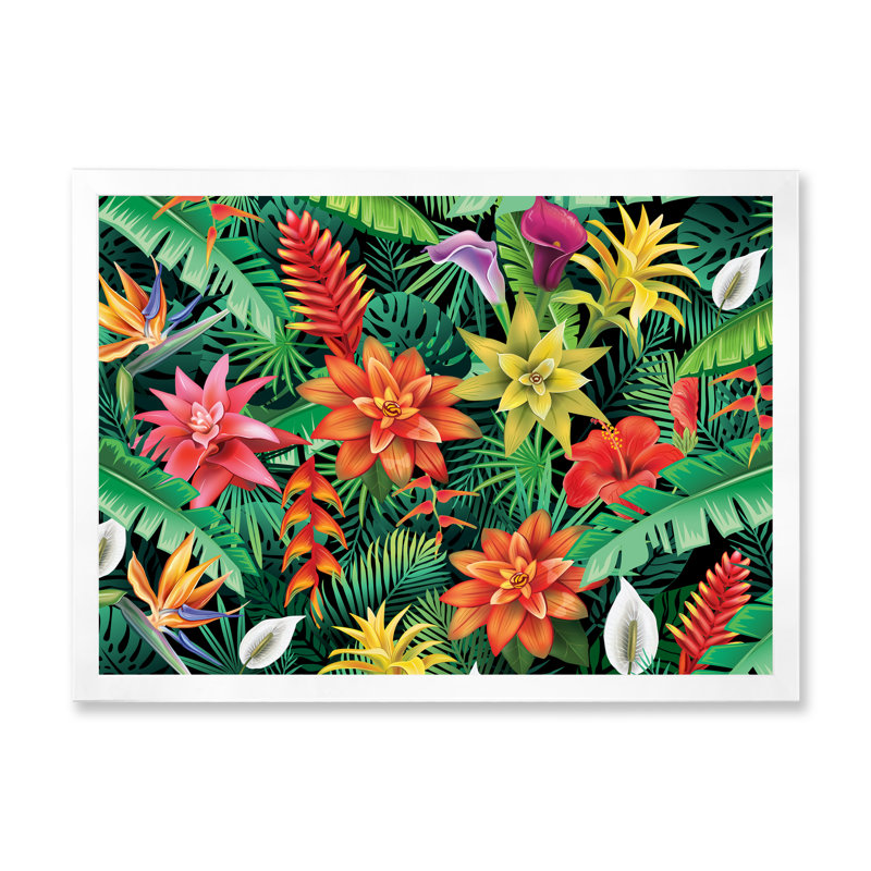 From Tropical Flowers - on, Impression blanche sur toile encadrée, H 16 po x l 32 po x P 0,1 po