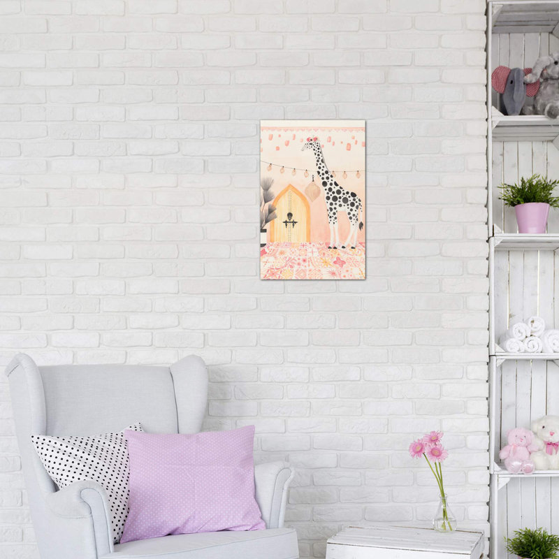 Girafe au Maroc, art encadré, Toile tendue, H 12 po x l 8 po x P 0,75 po