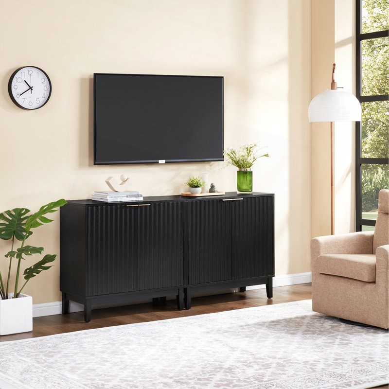 2 Door Storage Cabinet, Black