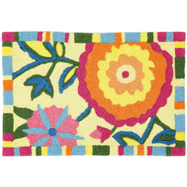 Archie-Lee Kivett Aqua/Orange/Pink Indoor/Outdoor Washable Area Rug Dakota Fields Rug Size: Rectangle 5' x 7