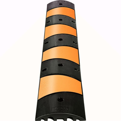 Rubber Speed Bump, 2 Pack 2 Channel Speed Bump Hump, 72.8" Long Modular Speed Bump Rated 22000 LBS Load Capacity, 72.8 X 12.2 X 2.2 Garage Speed Bump For Asphalt Concrete Gravel Driveway-6 FT
