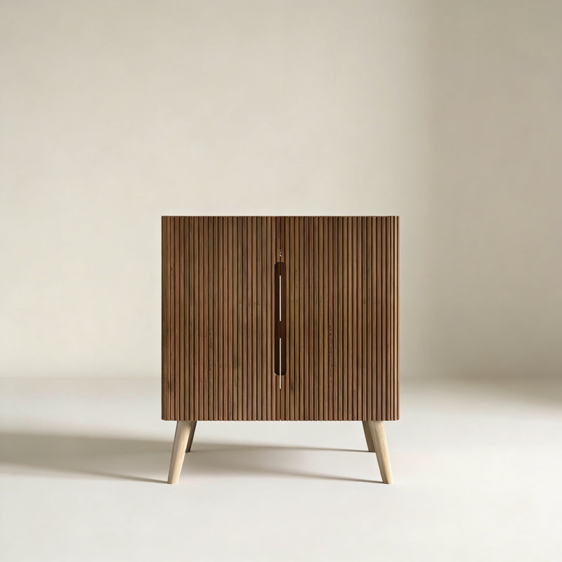 30" Striped Walnut Bathroom Vanity WITHOUT Sink, Freestanding Bathroom Cabinet for Modern Bathroom