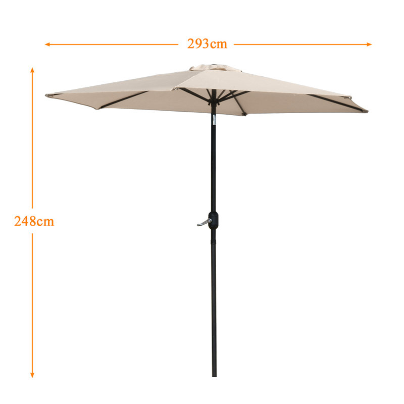 Ardolino Market Parasol, Beige, 248cm H x 300cm W x 300cm D