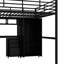 Lit mezzanine en métal noir avec table et garde-robe, style contemporain, construction, espaces de rangement abondants, techniques d'assemblage simples, structure robuste, options, processus