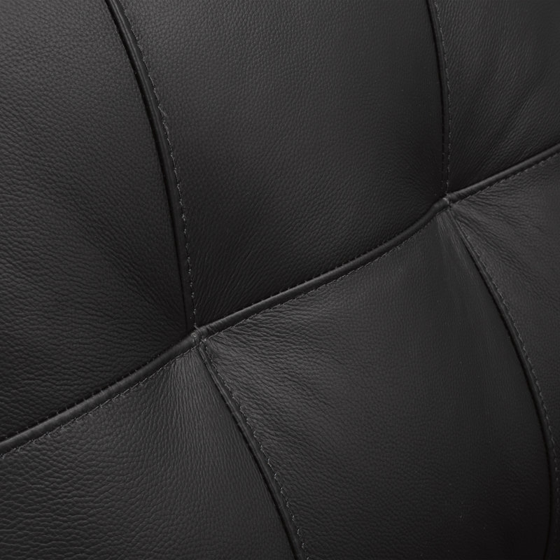 Canapé modulaire en cuir Yeprad, Cuir noir assorti, Face à la gauche