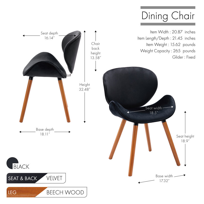 Chaise d'appoint Beeman, Noir