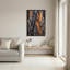 «Burnt Tree Bark», art mural noir et orange sur toile-133560755