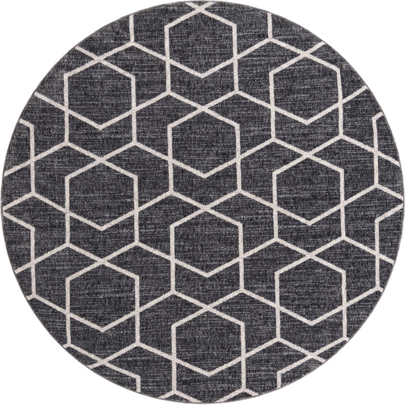 Abstract Indoor Rug, Round 7'