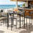 5-Piece Counter Height Bar Table, Square Kitchen Table and Chairs Set with Footrest,Space-Saving Design