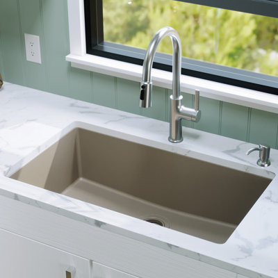 Évier de cuisine à simple cuve encastrable 32 1/4 po x 19 1/4 po Karran Quartz