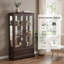 Vitrine lumineuse en verre avec tablettes réglables et 1 tiroir-1773228980