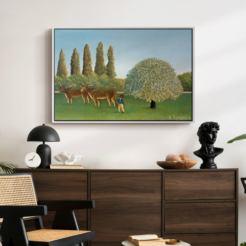 Meadowland (The Pasture), 1906 - Henri Rousseau - Toile tendue avec châssis, 24 po x 36 po, Blanc