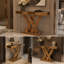 Console d'entrée moderne avec incrustation de diamant concassé et verre miroitant pour un décor glamour, idéale pour les couloirs et les salons