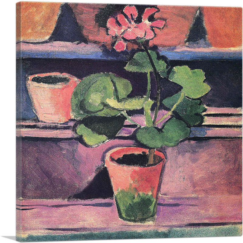 «Pot of Geraniums 1912» par Henri Matisse - reproduction d'art sur toile tendue, H 12 po x l 12 po x P 1,5 po