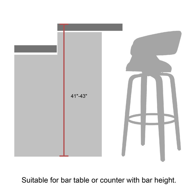 Tabouret de bar Tavar, Gris, Tabouret de comptoir (siège d'une hauteur de 27,5