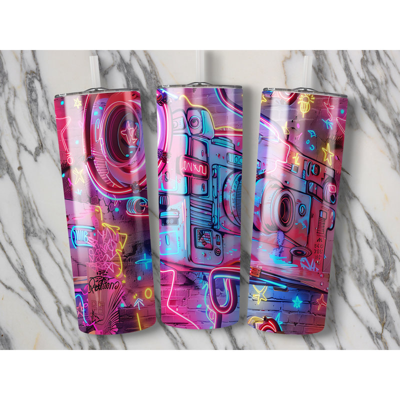 Choose Handmade Tumblers 591ml Vacuum Insulated Stainless Steel (18/8) Travel Tumbler with Straw