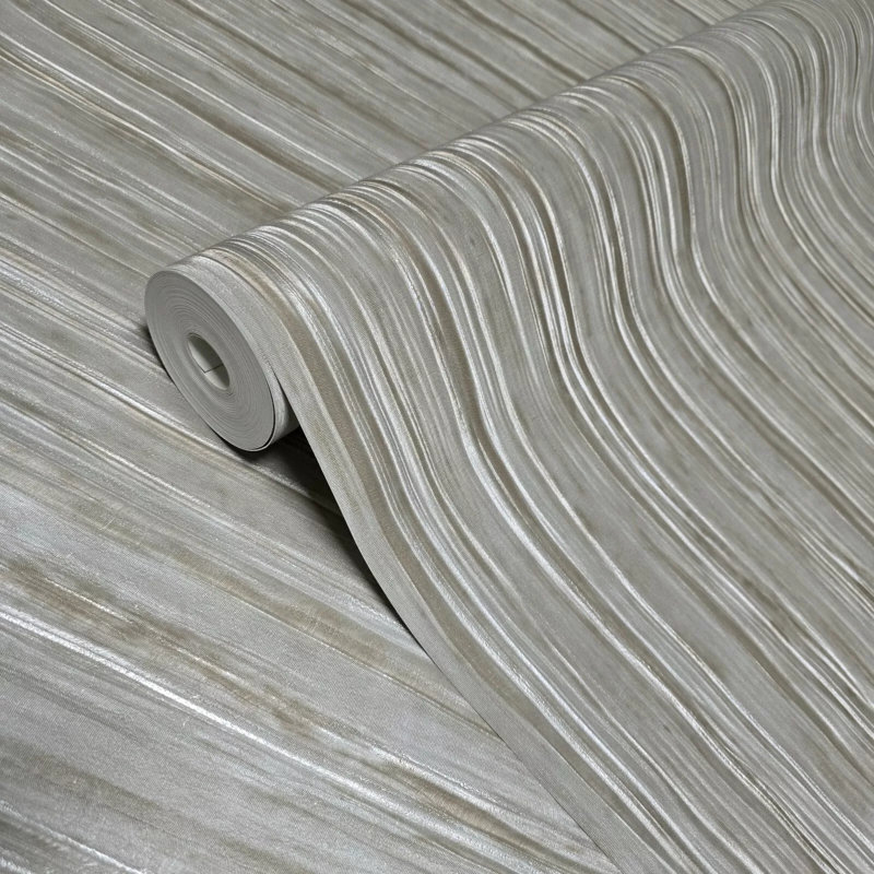 Rouleau de papier peint texturé gaufré rustique argenté