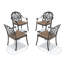 Chaise de patio en fonte d'aluminium 4 pièces avec cadre noir et coussins bruns (même SKU: W1710P166052)