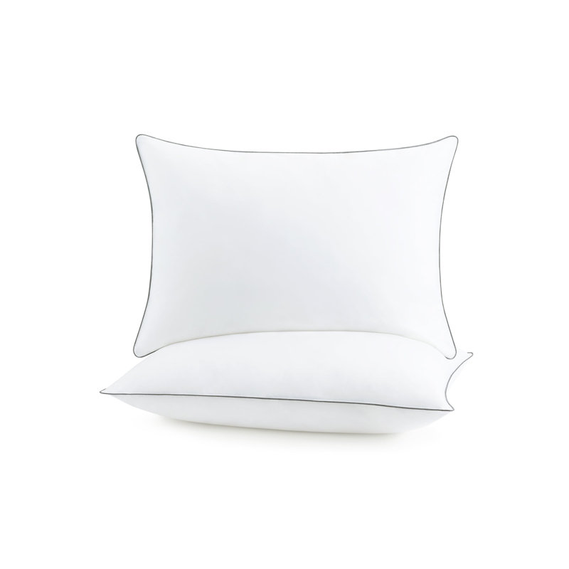 Host & Home 100% Cotton Cover Soft-Poly Fiber Fill Hypoallergenic  Bed Pillow- 2 Pack, Queen