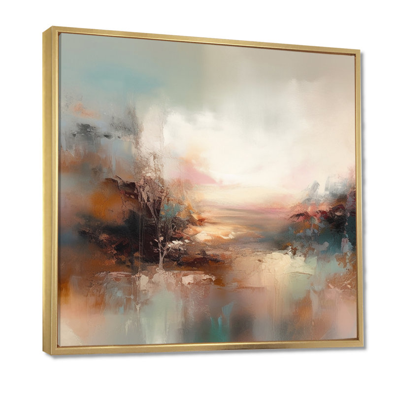 «Brown Abstracted Nature I», art mural abstrait, H 30 po x l 30 po, Toile tendue
