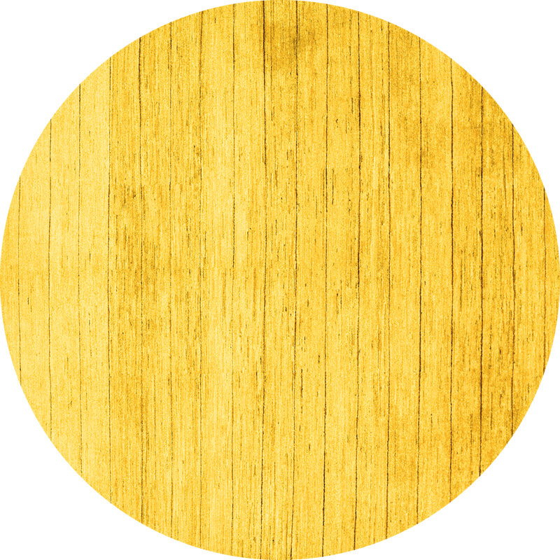 Tapis contemporains jaunes lavables à la machine 313, Rond 5 pi