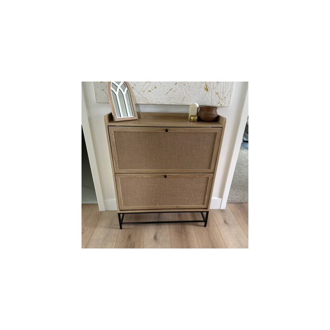 Clie 20 Pair Shoe Storage Cabinet - Brown Wood