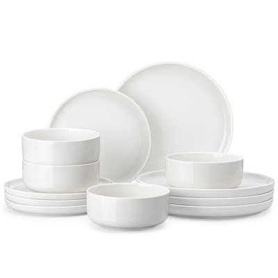 12 Pieces Porcelain Dinnerware Sets, Service For 4
