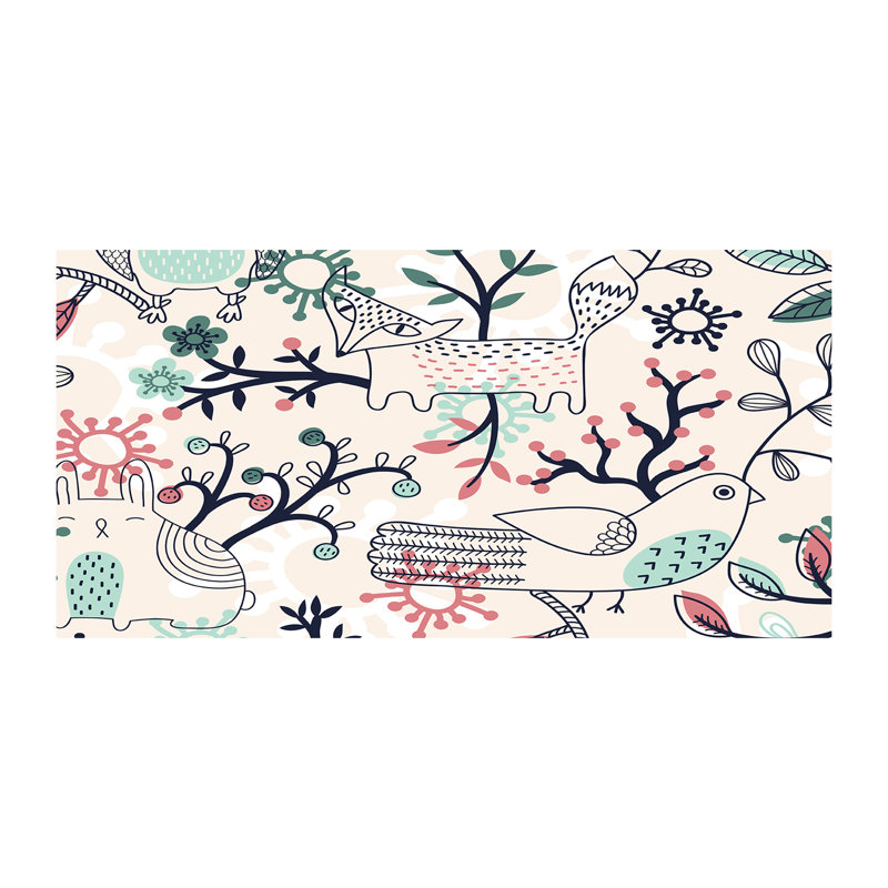 Animals and FLowers 1 Piece Wrapped Canvas Wall Art