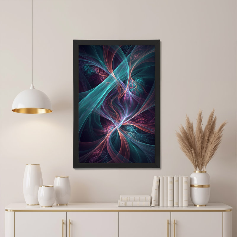 Ruban bleu sarcelle et magenta, H 24 po x l 16 po