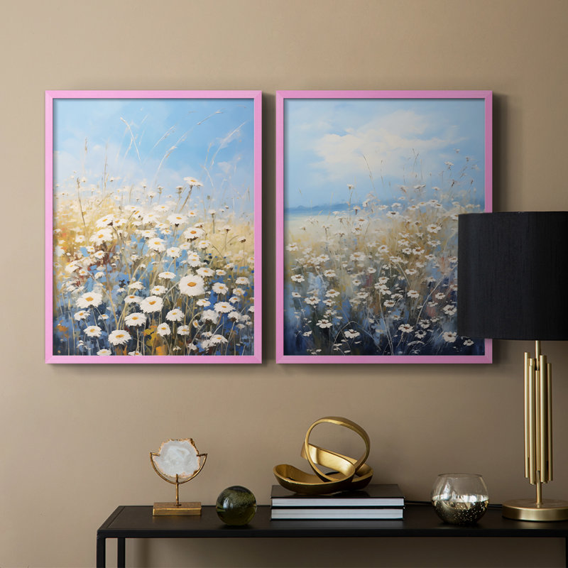 Impression encadrée FLORAL Series V-Premium - prête à être accrochée - aucun clou requis - aucun clou requis, Rose