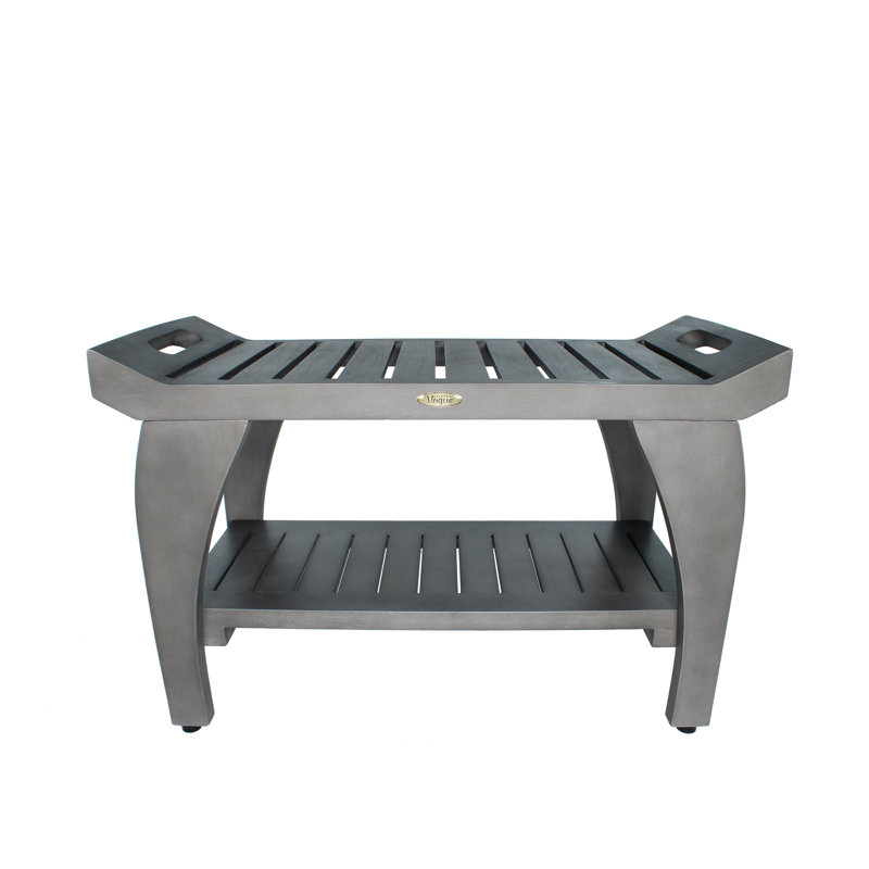 30'' Teak Shower Bench with LiftAide Arms and Shelf