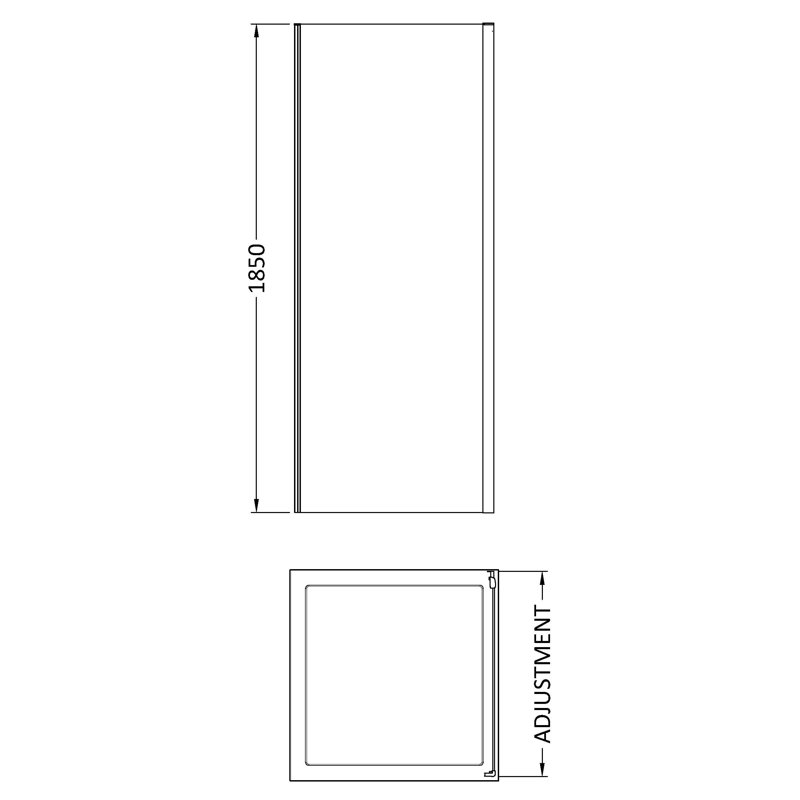 Rene 672mm - 690mm W x 1850mm H Framed Fixed Glass Panel with Clear Glass, Brushed Brass