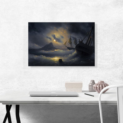 " Gibraltar By Night 1844 " by Ivan Aivazovsky Painting Print