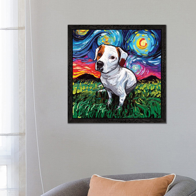 Miss Mickey Night - Painting on Canvas, 66.04 cm H x 66.04 cm W, Black Framed