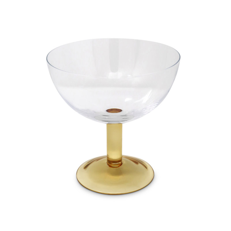 Pot Amber avec tige et bouton dorés, H 5,5 po