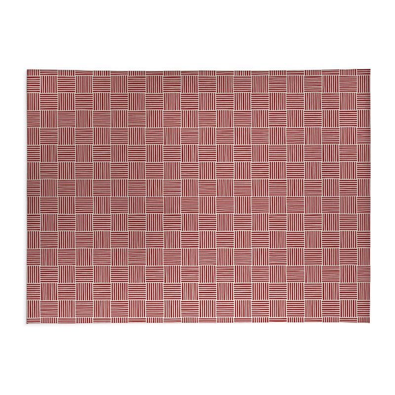 Tapis de cuisine Gridblocked, Rouge canneberge, Rectangle 5 pi x 7 pi