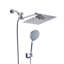 Pomme de douche 10 po: à forte pluie et à main, bras de 11 po, 6 modes de jet, autonettoyante, acier inoxydable, fuite, fixation murale, carré: à main avec motifs, sans fuite, douche, débit d'eau réglable-120920848