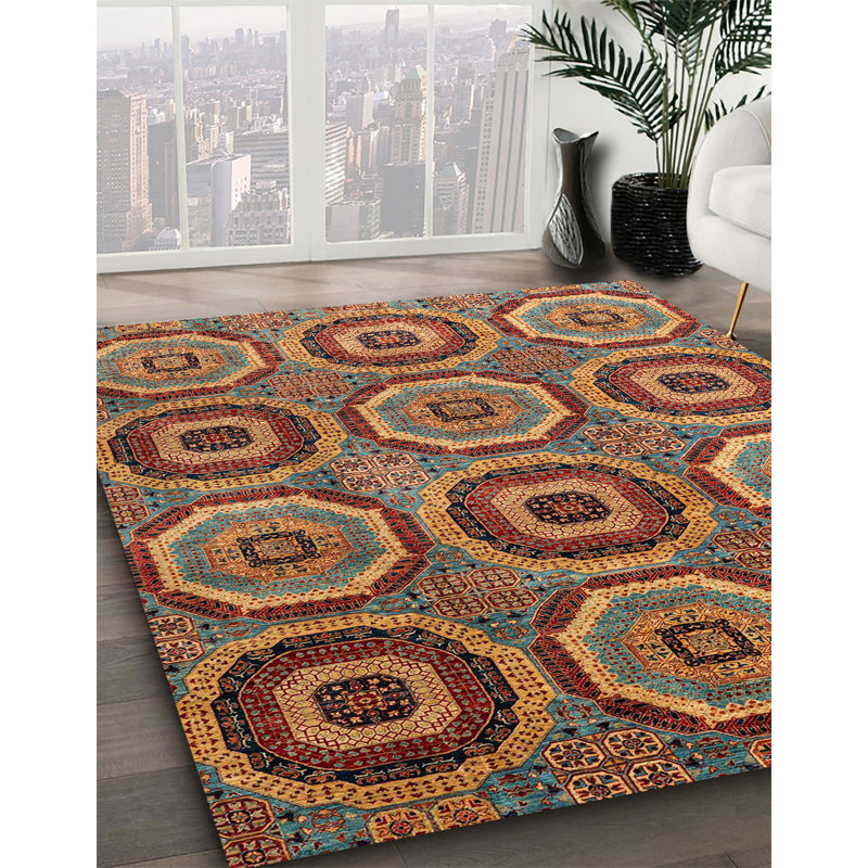 Tapis abstrait à motif abstrait moderne 4186, Carré 3 pi