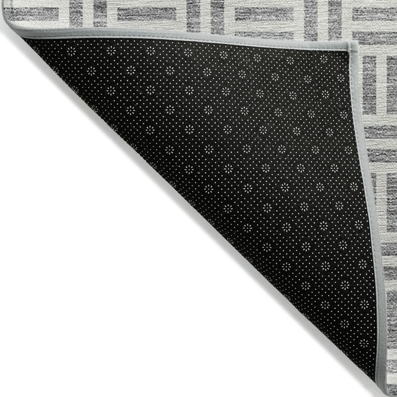 Tapis extérieur lavable à motif géométrique 10 pi x 14 pi gris