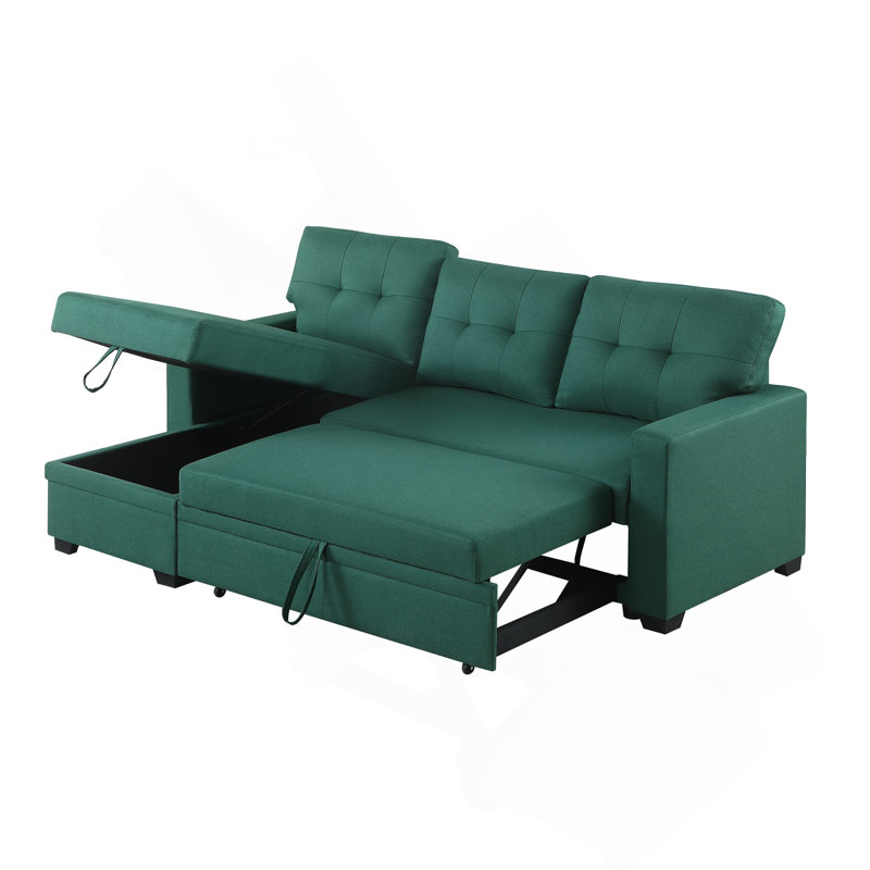 Canapé modulaire rembourré avec méridienne, Vert