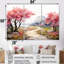 «Country Road entre les fleurs de cerisier» - ensemble de décorations murales campagne-108317500-108317502