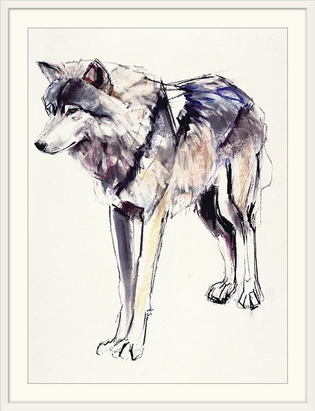 «Yusef Alpha (Mixed Media on Paper)» par Mark Adlington, impression, H 36 po x l 26 po x P 1,5 po, Toile