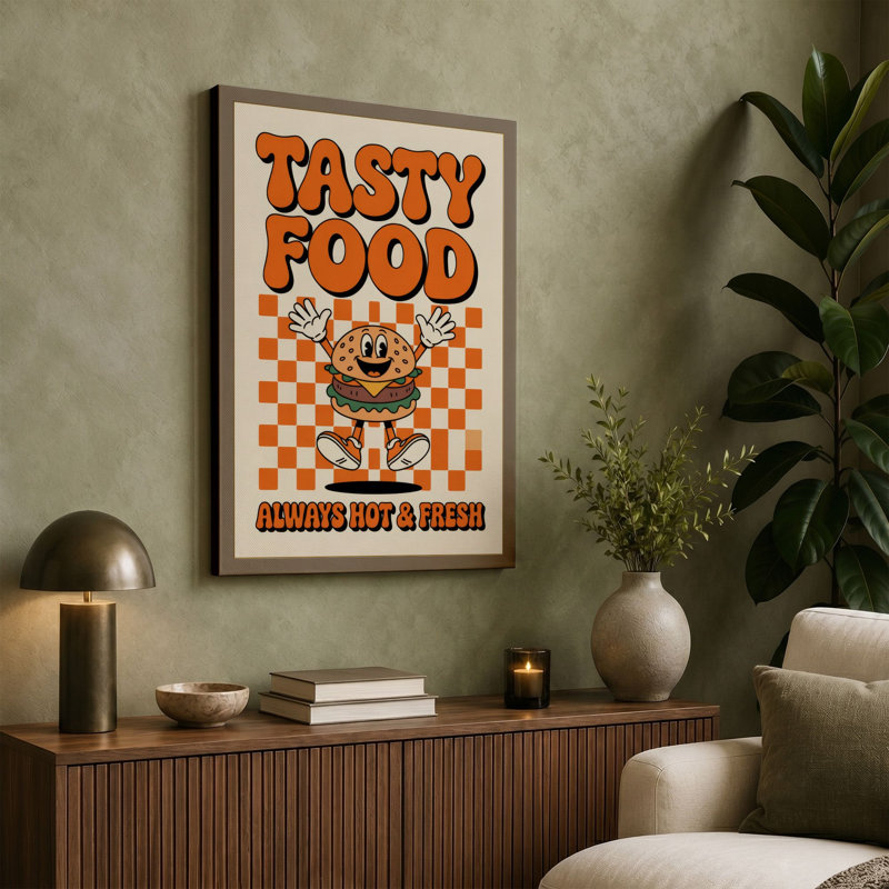 Tasty Food Diner Retro - Wrapped Canvas, White Border, 30x20 - 76.2 x 50.8 cm