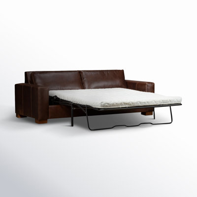 Jonie 91" Genuine Leather Sleeper Sofa