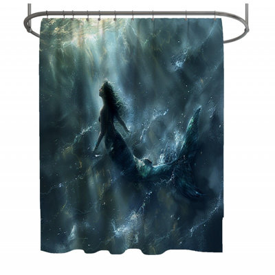 Rideau de douche sirène - décor de salle de bain fantaisie