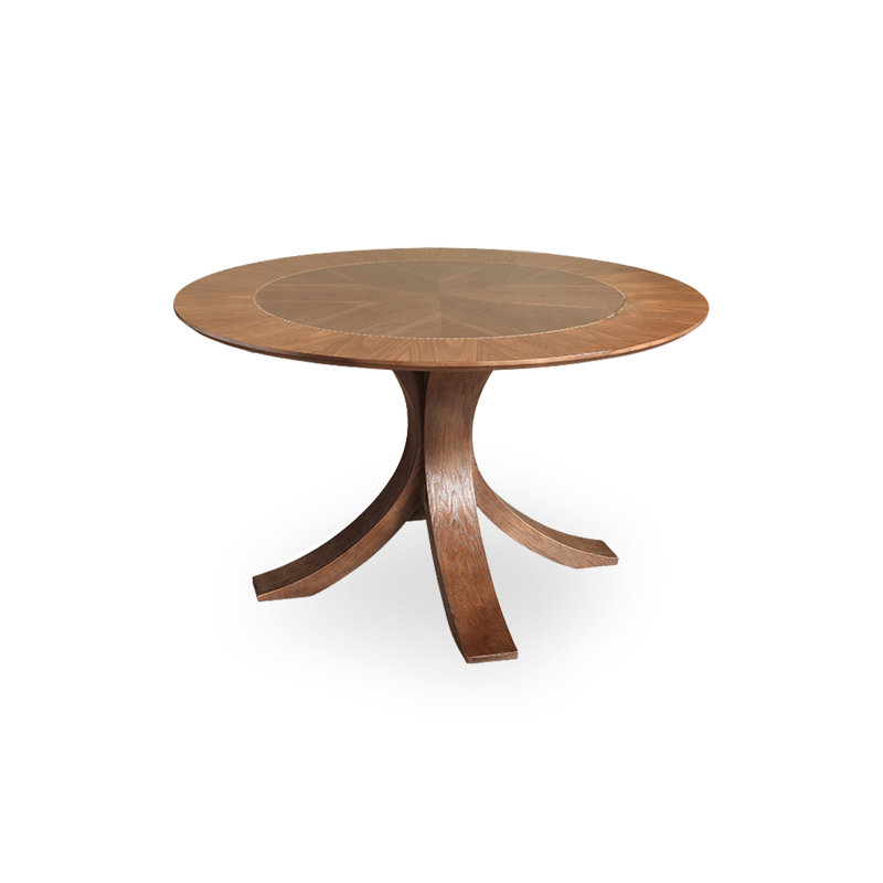 North American Modern Simple Style Solid Black Walnut Dining Table, 29.53"H x 47.24"L x 47.24"W